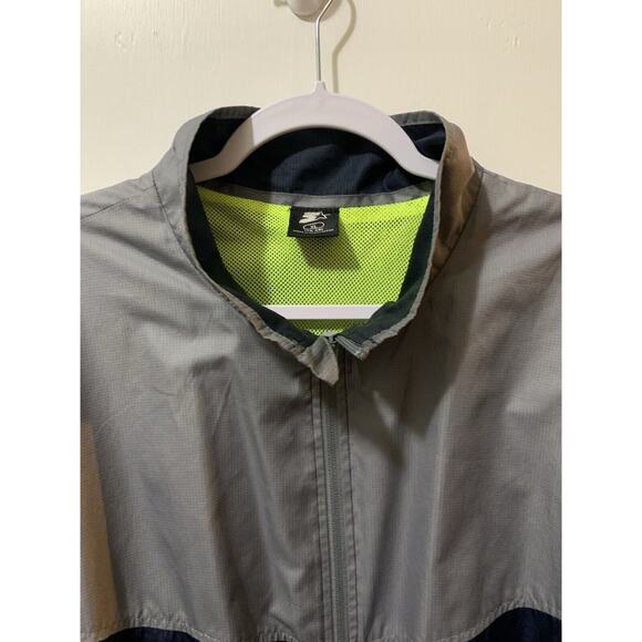 Vintage Starter Windbreaker Jacket Men's Size XL Grey/Navy/Green‎ Zip-Up - Picture 2 of 16
